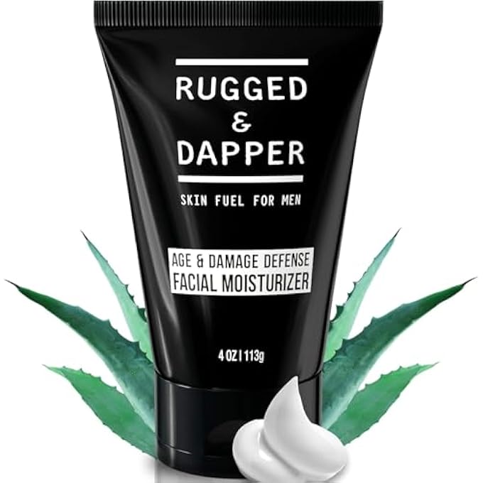 RUGGED & DAPPER FACE MOISTURIZER FOR MEN - 4 OZ. - DAILY ANTI-AGING CREAM AFTERSHAVE LOTION - UNSCENTED - ORGANIC & NATURAL INGREDIENTS - Image 1